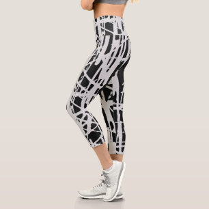  Cute Simple Black & White  Capri Leggings