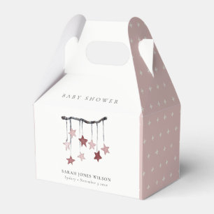 Cute Simple Blush Pink Star Mobile Baby Shower Favour Box