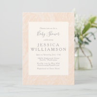 Cute Simple Boho Peach Blush Marble Baby Shower