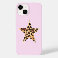 Cute Simple Cheetah Print Star Pink iPhone Case