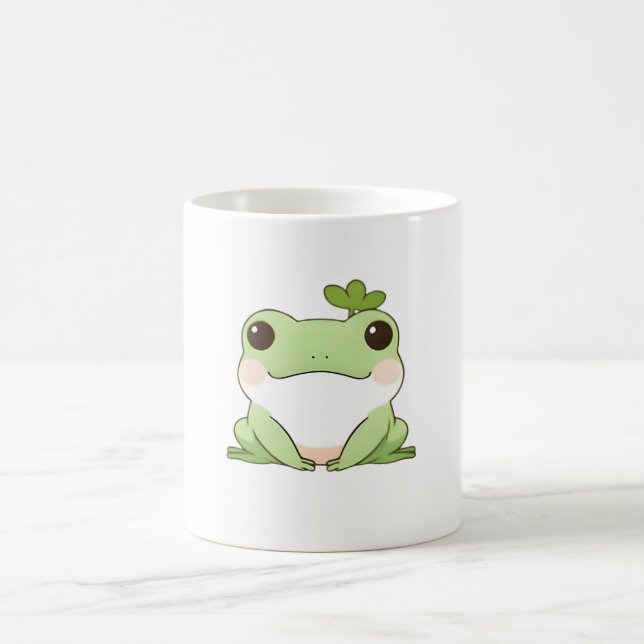 Cute Simple Chibi Frog Nature Kawaii Design Coffee Mug (Center)