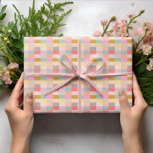Cute Simple Colourful Pastel Geometric Pattern  Wrapping Paper