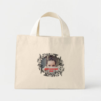 Cute Simple Custom Christmas Wreath Photo  Mini Tote Bag
