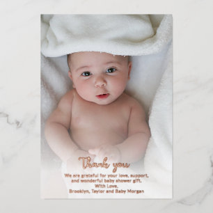 Cute Simple Custom Photo Thank You New Baby Shower