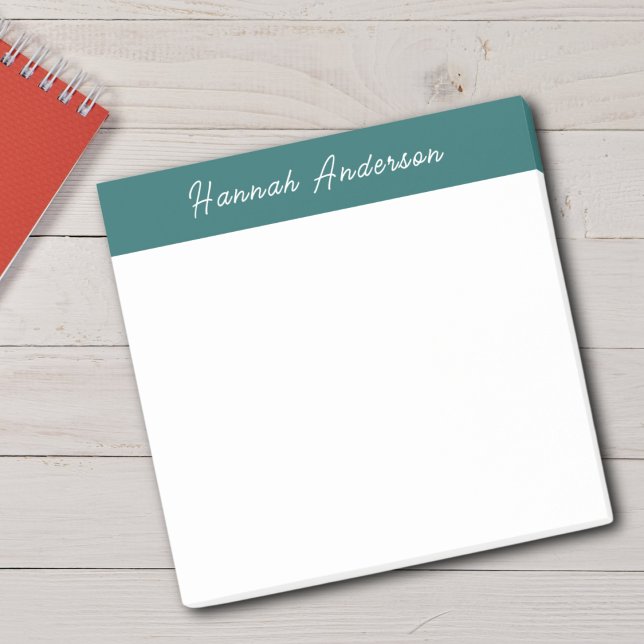 Cute Simple Dark Green Monogram Full Name Post-it Notes (Creator Uploaded)