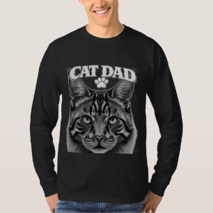 Cute Simple Design Custom Cat Dad Black Cat Lover T-Shirt
