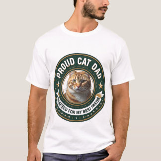Cute Simple Design Custom Cat Dad Cat Lover T-Shirt