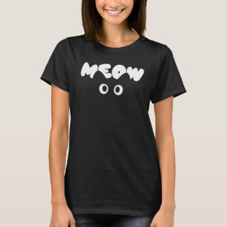 Cute simple design women's black cat mom t-shirt