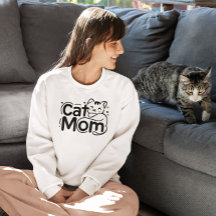 Cute Simple Design Womens Cat Lover Mum T-shirt