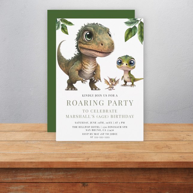 Cute  simple dinosaur birthday  invitation (Creator Uploaded)