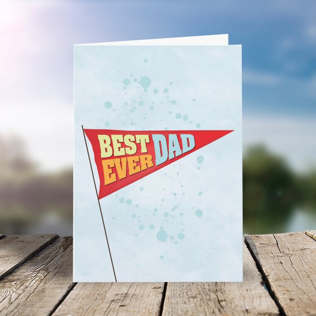 Cute Simple Father's Day Pennant Best Ever Dad  Card (Creator Uploaded)