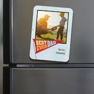 Cute Simple Father's Day Pennant Best Ever Dad  Magnet