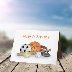 Cute Simple Father's Day Sports Ball All Star Fan Card
