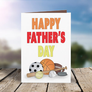 Cute Simple Father's Day Sports Ball All Star Fan Card