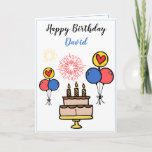 Cute Simple Fireworks White Grandson 1st Birthday Card<br><div class="desc">Cute Simple Fireworks White Grandson 1st Birthday, this design is for anyone looking for something nice for a little boy on his 1st birthday. If you're looking for 1st birthday invitations, especially for your grandson, this one is perfectly what you need. The design features a cute chocolate birthday cake with...</div>