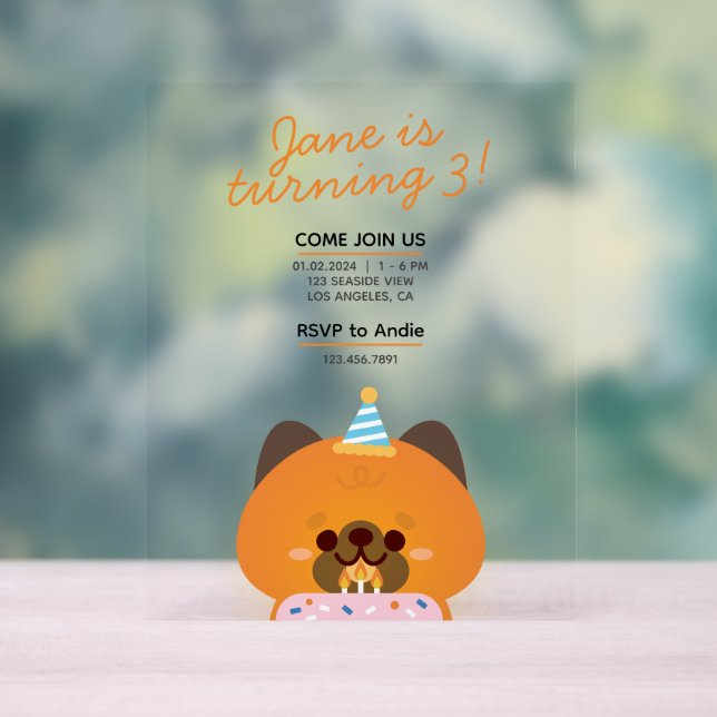 Cute Simple Fun Birthday Party Acrylic Sign (Neutral)