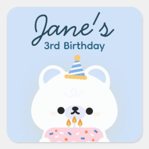 Cute Simple Fun Birthday Party Square Sticker
