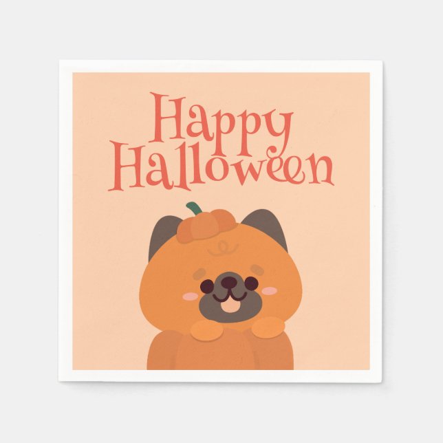 Cute Simple Fun Halloween Party Napkin (Front)