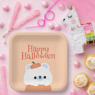 Cute Simple Fun Halloween Party Paper Plate