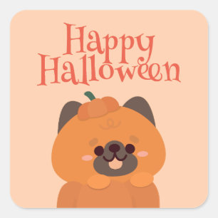 Cute Simple Fun Halloween Party Square Sticker
