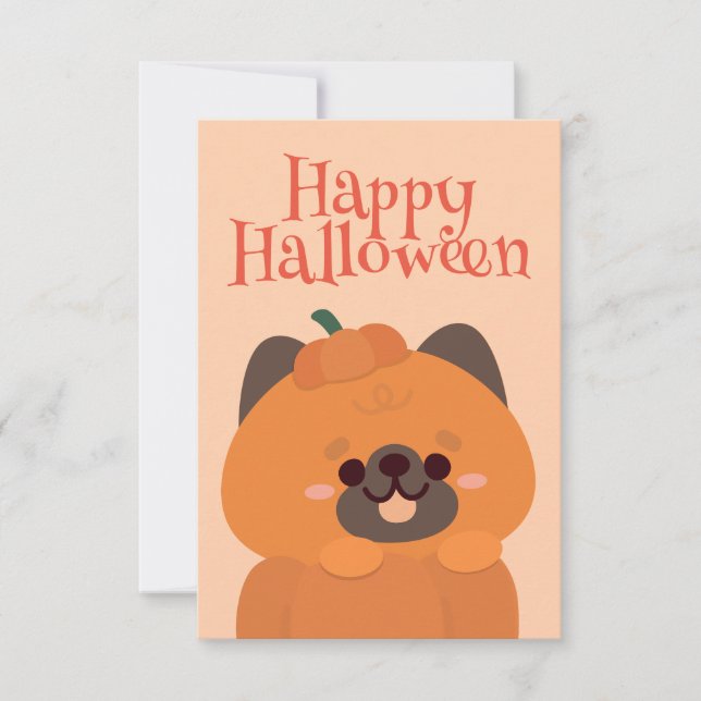 Cute Simple Fun Halloween Party Thank You Card (Front)