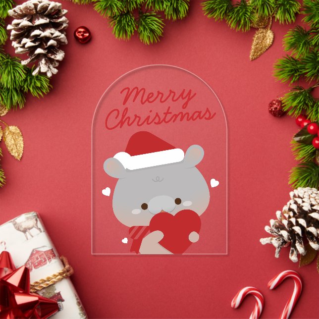 Cute Simple Fun Merry Christmas Acrylic Invitations (Insitu (Holiday))