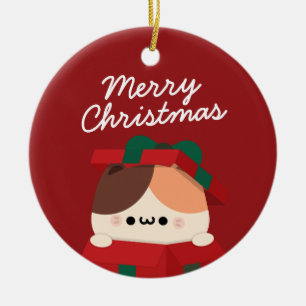 Cute Simple Fun Merry Christmas Ceramic Tree Decoration