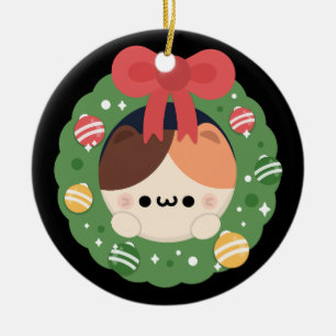 Cute Simple Fun Merry Christmas Ceramic Tree Decoration