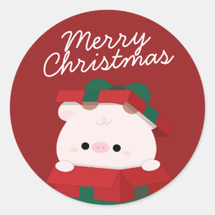 Cute Simple Fun Merry Christmas Classic Round Sticker