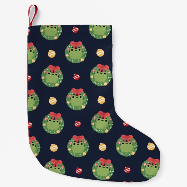 Cute Simple Fun Merry Christmas Small Christmas Stocking (Front)
