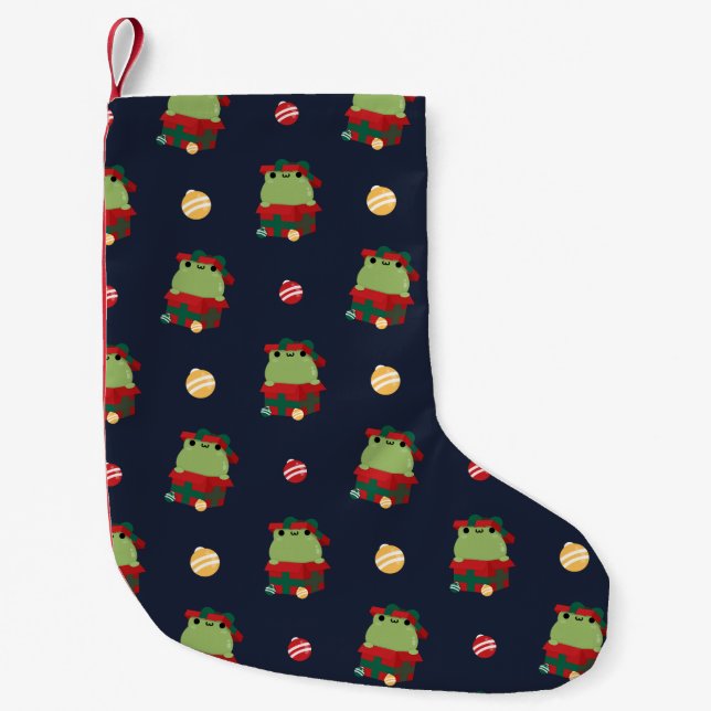 Cute Simple Fun Merry Christmas Small Christmas Stocking (Front)