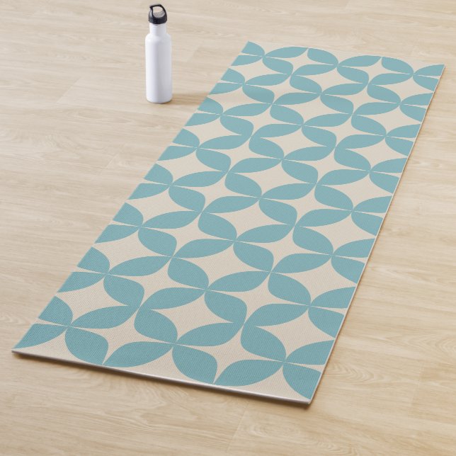 Cute Simple Geometric Pattern Pastel Teal Blue Yoga Mat (In Situ)