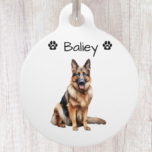 Cute Simple German Shepherd Dog  Pet Tag (Creator Uploaded)