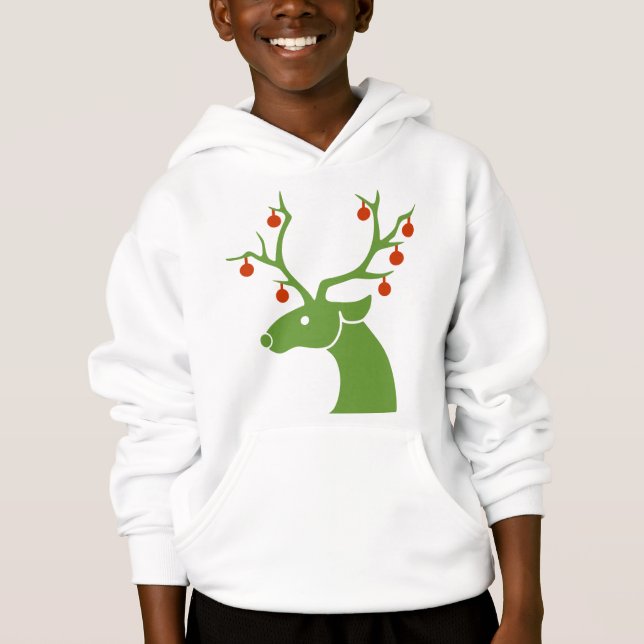 Cute Simple Green Christmas Reindeer (Front)