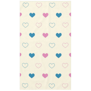 Cute Simple Heart Pattern blue pink cream Tablecloth