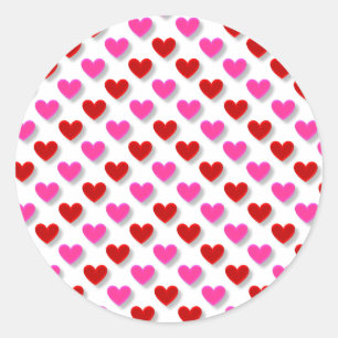 Cute Simple Heart Pattern Classic Round Sticker
