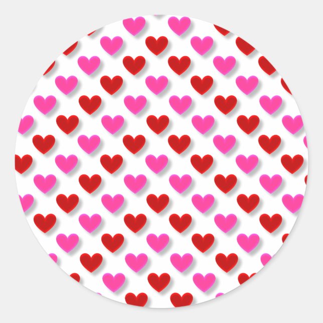 Cute Simple Heart Pattern Classic Round Sticker (Front)