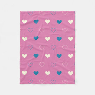Cute Simple Heart Pattern Fleece Blanket