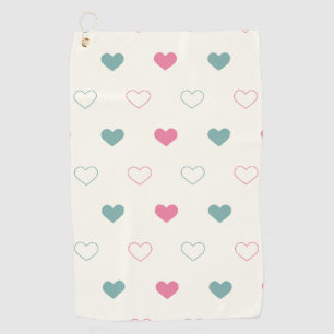 Cute Simple Heart Pattern Golf Towel
