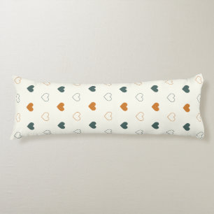 Cute Simple Heart Pattern Orange Cream Green Body Cushion