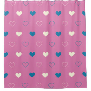 Cute Simple Heart Pattern Shower Curtain