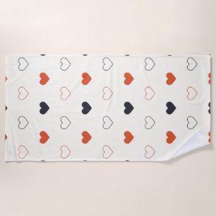 Cute Simple Heart Seamless Pattern  Beach Towel