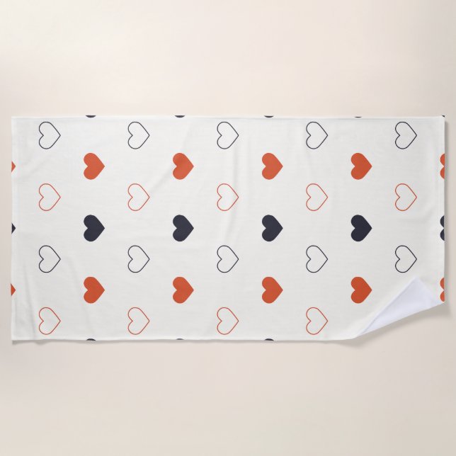Cute Simple Heart Seamless Pattern  Beach Towel (Front)