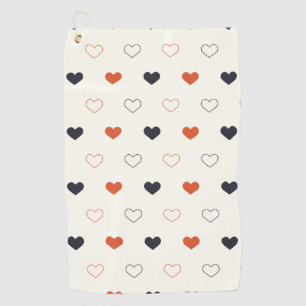 Cute Simple Heart Seamless Pattern Golf Towel