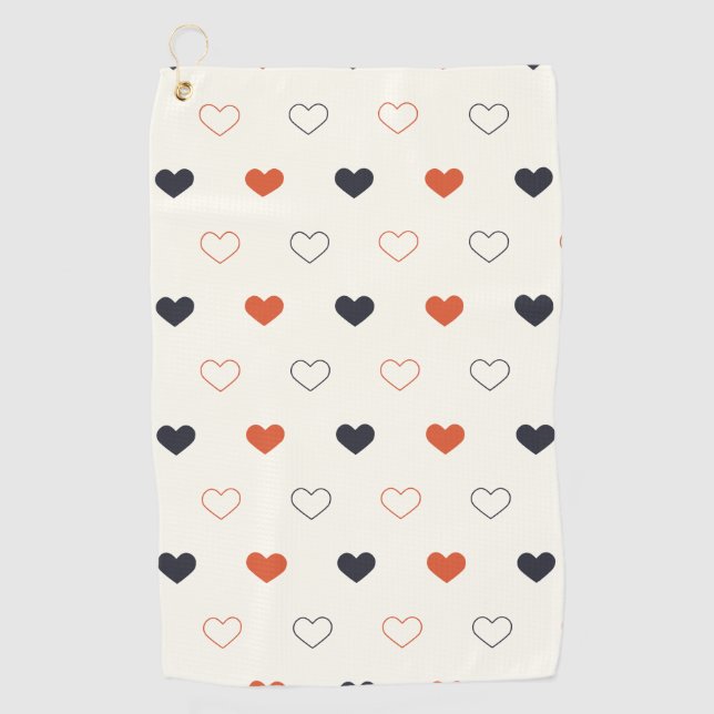 Cute Simple Heart Seamless Pattern  Golf Towel (Front)
