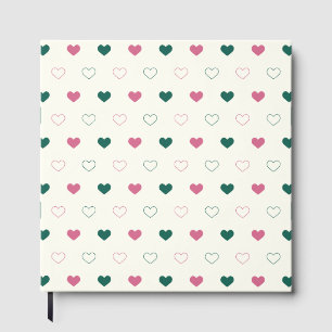 Cute Simple Heart Seamless pink / cream Guest Book