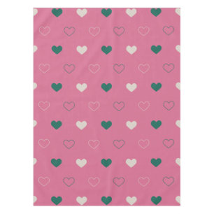 Cute Simple Heart Seamless pink / green Tablecloth