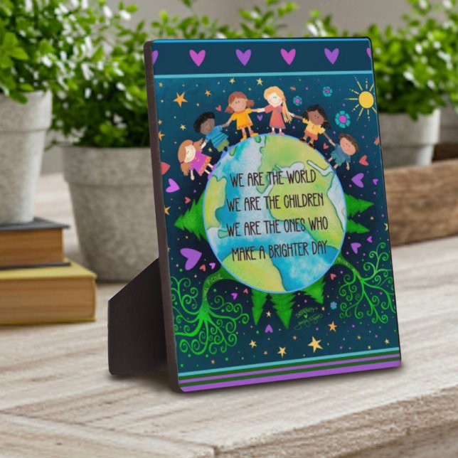 Cute Simple Kids World Quote Colourful Fun Plaque (Creator Uploaded)