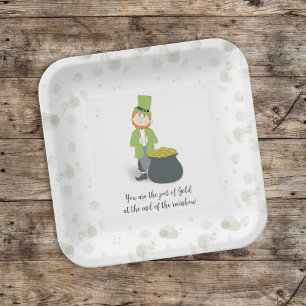 Cute Simple Leprechaun St. Patrick's Day Whimsical Paper Plate