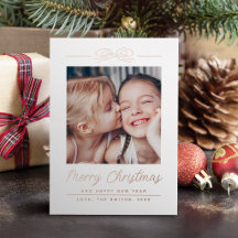 Cute Simple Merry Christmas Script With Bow Photo
